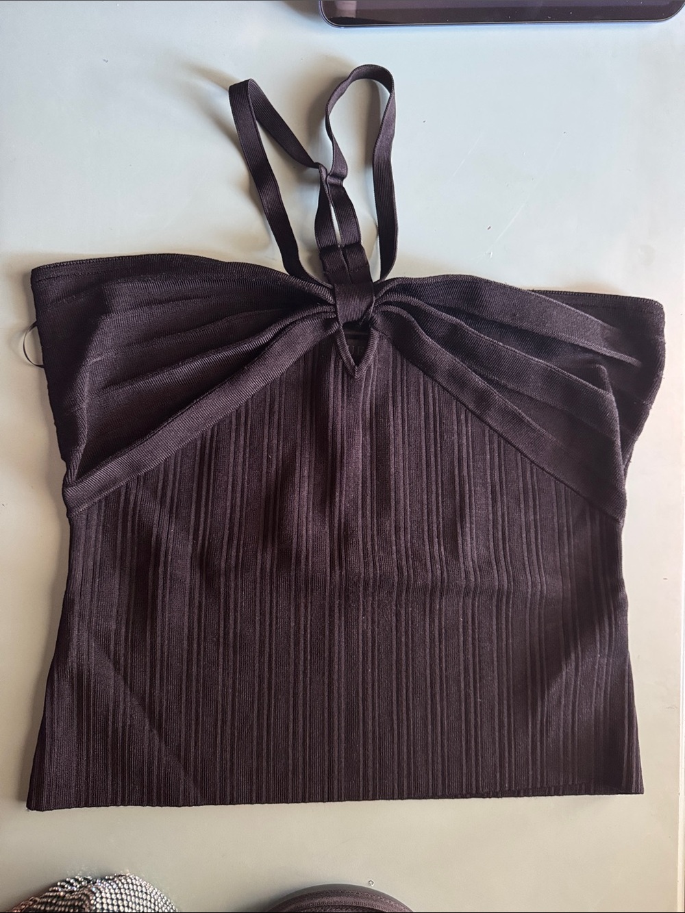 Guess Black Ruched Camisole with Adjustable Straps